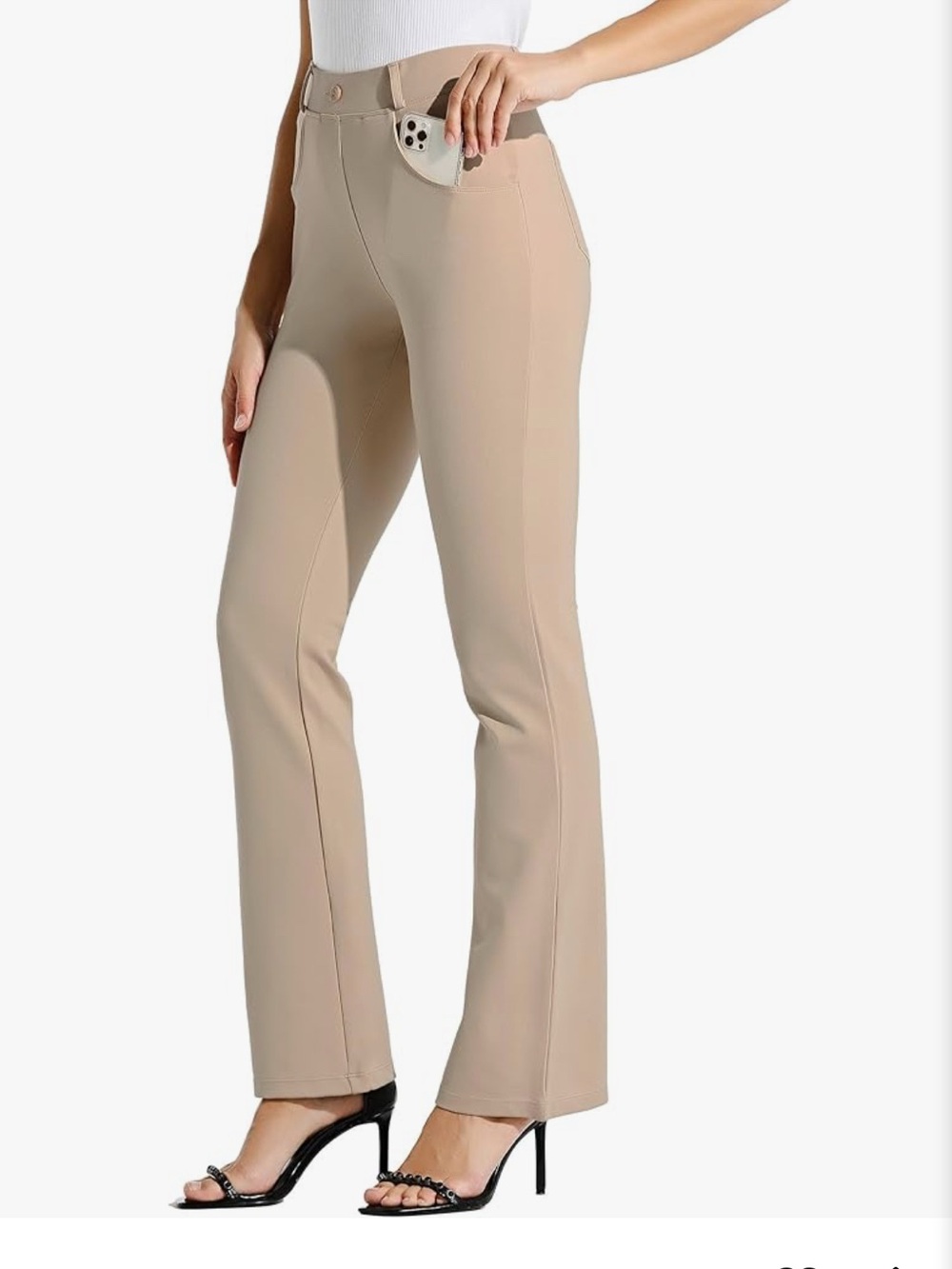 Willit Women’s Khaki Yoga Dress Pants Bootcut Stretch
